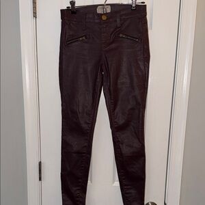 Current/Elliott Dark Purple Coated Skinny jeans The SoHo Zip Stilleto